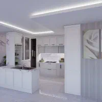 یک واحد درب کابینت وکیوم نئو کلاسیک سفید مات