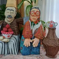 مجسمه پاپیه ماشه،مادربزرگ و پدربزرگ