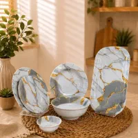 سرویس جدیدطرح سنگ نقره ای ملامین گرد