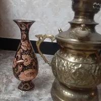 سماورزغالی برنجه وگلدان مسی|مجسمه، تندیس، ماکت|سنندج, |دیوار