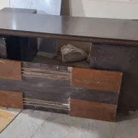 میز اداری با شیشه دودی