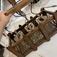 دو عدد لوستر چوبی تمیز و سالم|لوستر و چراغ آویز|گرگان, |دیوار