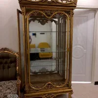 ویترین تمام چوب روکش ورق طلا