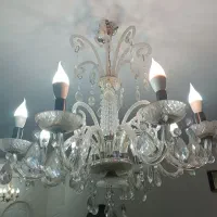 لوستر شیشه ای 8شعله|لوستر و چراغ آویز|تبریز, |دیوار