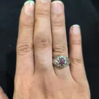 انگشتر نقره با نگین یاقوت سرخ