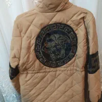 پالتو زنانه نگین دار ورساچه شیک و بافت مانتویی