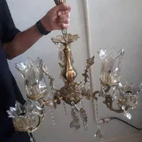 یک جفت لوستر۳شاخه ۶شعله برنز|لوستر و چراغ آویز|فردیس, فردیس|دیوار