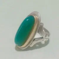 انگشتر عقیق سبز یمنی