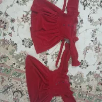 پیراهن مخمل کبریتی مناسب ۵و۶ سال