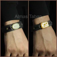 دستبند مردانه چرم با فریم نقره و سنگ اصلی|جواهرات|مشهد, هفده شهریور|دیوار