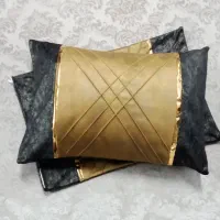روبالشتی نوار چرم طلایی|رختخواب، بالش، پتو|کاشان, درب اصفهان|دیوار