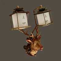 روشنایی قدیمی برنز کله گوزنی  نوستالژی