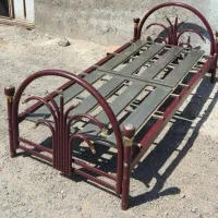 تخت‌خواب‌فلزی‌بارنگ‌کوره‌ای‌زرشکی‌درجه‌یک