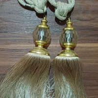 پرده حریر طلا کوب سالم وتمیز|پرده، رانر، رومیزی|گنبد کاووس, |دیوار