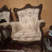 مبلمان ۹نفره چوب سلطنتی رنگ چوب طبیعی