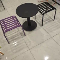 پاف نیمکت فلزی کافه فضای بیرون تیک اوی