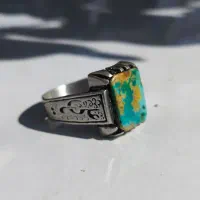 انگشتر نقره فیروزه و عقیق