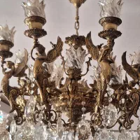 لوستر 16شعله  فرشته تمام برنج
