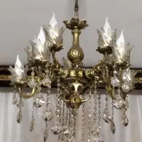 یک جفت لوستر تمام برنج ۵ شاخه ۱۰ شعله