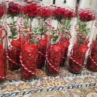 گل و گلدانهای شیشه ای استوانه ای