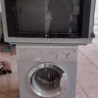 سلام.یک عدد تلوزیون یک عدد لباسشویی رنگ نقرهای|تلویزیون و پروژکتور|کرج, بنیاد|دیوار