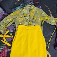 شومیز دامن لیمویی سایز۳۸