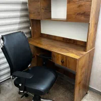 میز تحریر Mdf با روکش طرح چوب همراه با صندلی اداری