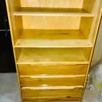 شلف چوبی دارای ۴ طبقه و ۳ کشو|کتابخانه، شلف، قفسههای دیواری|تهران, شهرک آزمایش|دیوار