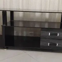 میز تی‌وی شیشه و چوب