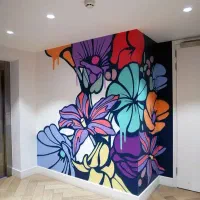 نقاشی دیواری داخل خانه و آموزش