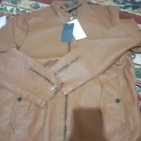 کت چرم رنگ قهوه ای