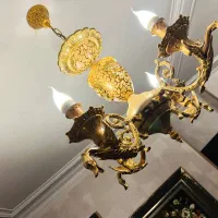 لوستر برنجی روکش آب طلا