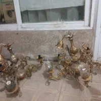 دوعدد لوستر طلایی|لوستر و چراغ آویز|مشهد, کوه سنگی|دیوار
