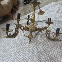 لوستر سه شاخه شش شعله برنز اصل|لوستر و چراغ آویز|کرمانشاه, |دیوار