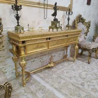 کنسول آنتیک میز چوب راش ورق طلا|بوفه، ویترین، کنسول|بوکان, |دیوار