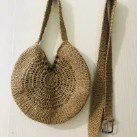 ست کیف و کمربند دست بافت رافیا