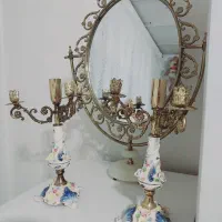 آیینه شمعدان برنجی