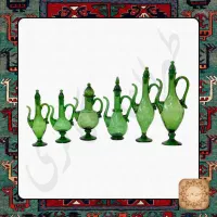 گلاب پاش و آبلیمو خوری بلور سبز