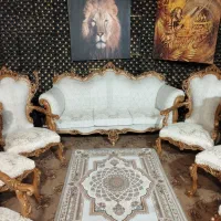مبل کلاسیک 9نفره نونو چوب گردو مخصوص جهزیه عروس|مبلمان خانگی و میز عسلی|اصفهان, رهنان|دیوار