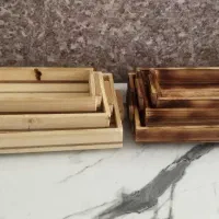 سینی چوبی ست سه تایی اردوخوری|ظروف سرو و پذیرایی|میبد, |دیوار