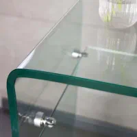 میز شیشه ای خم تلویزیون - تمام شیشه - تولیدی|میز تلویزیون|باغستان, |دیوار