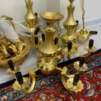 ۳ عدد لوستر برنزی آب طلا کارشده