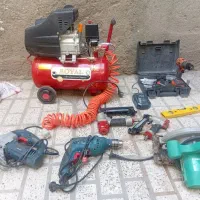 ابزارmdf نجاری پمپ باد،اره سینی،میخکوب،دلر شارژی