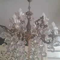 یک جفت لوستر ۴ شاخه و ۸ لامپ برنز سنگین