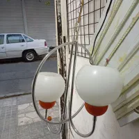 لوستر۲شاخه استیل .... دیوار کوب طرح چوب