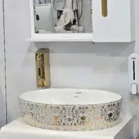 روشویی کابینتی فول ست سفید طلا
