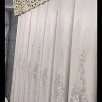 پرده حریر آستردوزی همراه باکتیبه،، انداره ۲ در ۲۴۰|پرده، رانر، رومیزی|رشت, معلم|دیوار