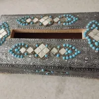 جا دستمال کاغذی آیینه کاری ساعت دیواری