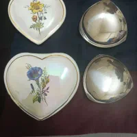 گلدان دو عددی قلبی و جاجواهری(مزه خوری) استیل