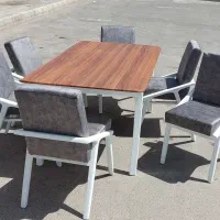 میز غذا خوری شش نفره راش با صفحه ضد خش